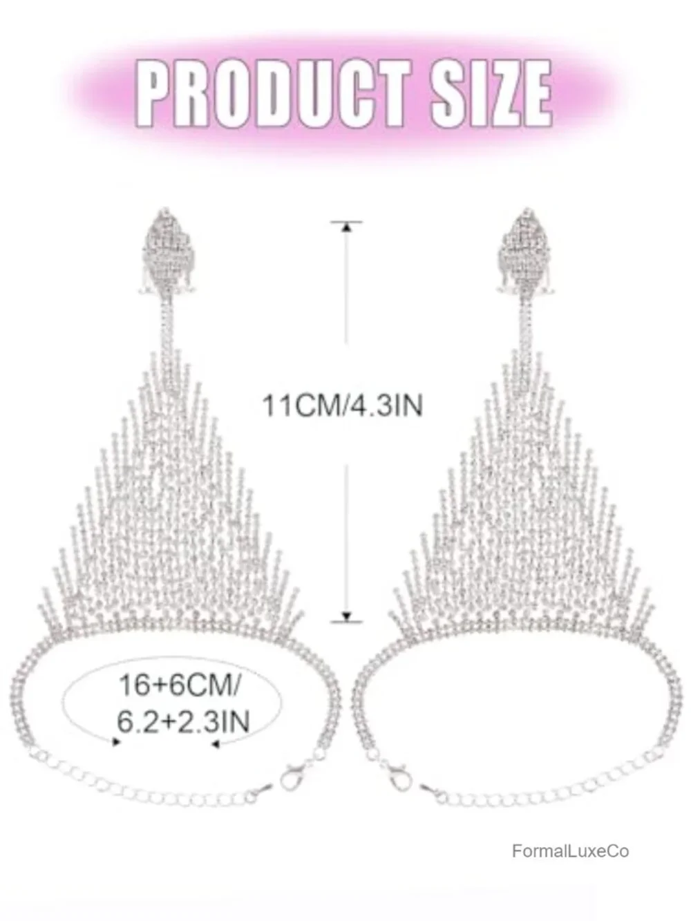 Rhinestone Fingerless Gloves with Ring Sparkly Crystal Hand Chain Women